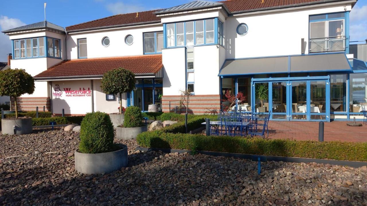 Gaestehaus Weserblick Am Weser-Sandstrand Berne Esterno foto