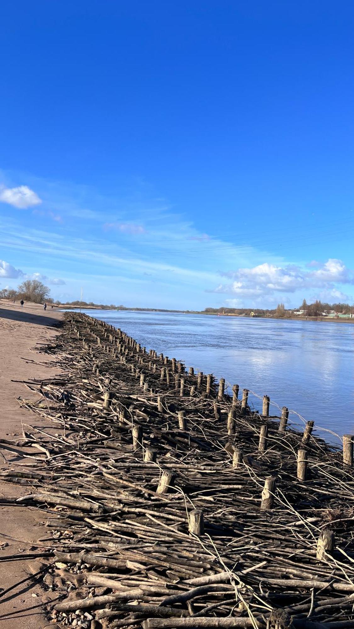 Gaestehaus Weserblick Am Weser-Sandstrand Berne Esterno foto